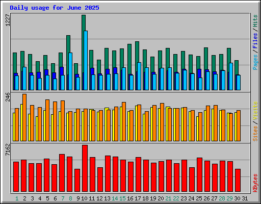 Daily usage for June 2025