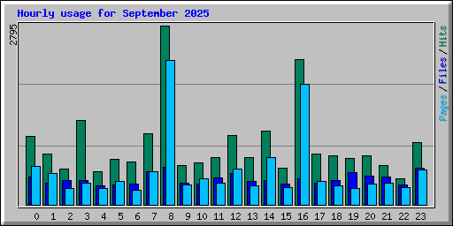 Hourly usage for September 2025