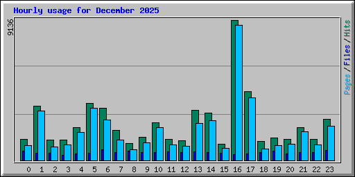 Hourly usage for December 2025